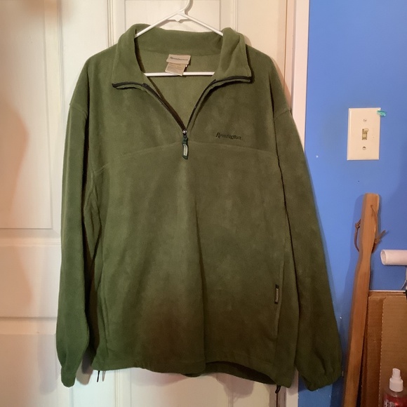 Men’s Remington Clothing Olive Green Fleece 1/4 Zip Sweater Size L - Picture 3 of 16